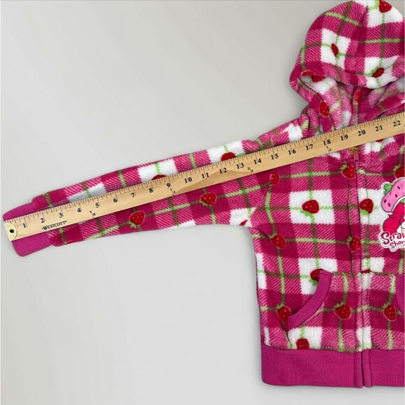 Strawberry Shortcake Girls Jacket Hooded Full Zip Red Hoodie Cartoon Y2K Size 5 - Picture 8 of 9